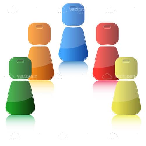 Mulitple Coloured Social Networking Themed Figures